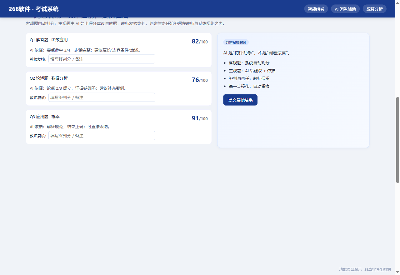 原型：AI 阅卷辅助